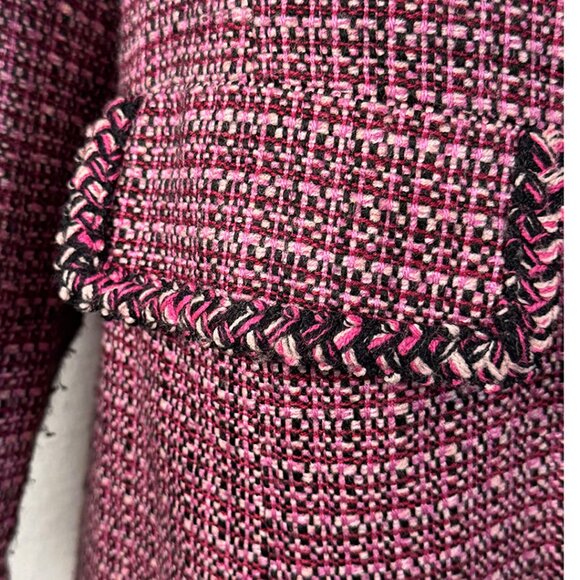 Lane Bryant Pink & Black Tweed Coat | Mid-Length | Size 16 - Picture 4 of 8